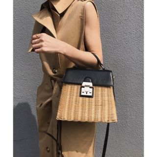 アメリヴィンテージ(Ameri VINTAGE)のAMERIアメリ /MEDI TRAPEZE RATTAN COMBI BAG(ショルダーバッグ)