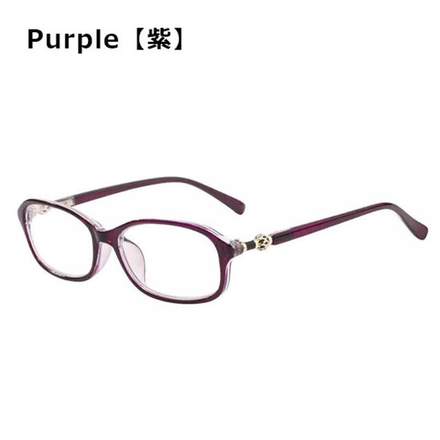 アウトレット 老眼鏡 ブルーライトカット シニアグラス レディース 紫 ＋3.5 レディースのファッション小物(サングラス/メガネ)の商品写真