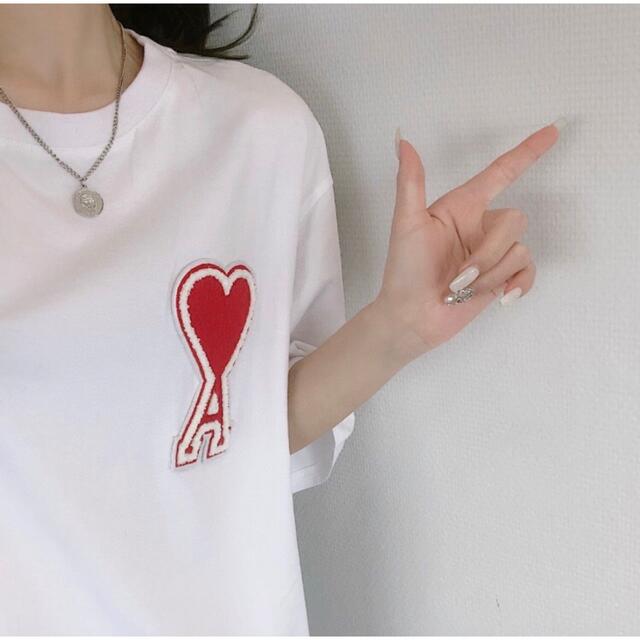 大人気⭐️ハートエース　Tシャツ　ビッグシルエット　トップス⭐️白　ホワイト レディースのトップス(Tシャツ(半袖/袖なし))の商品写真