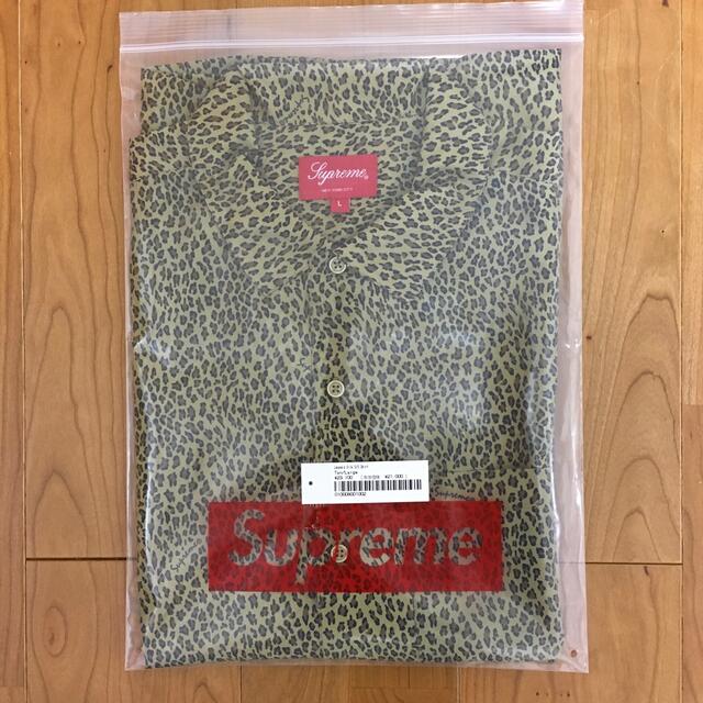 新品 L Supreme Leopard Silk S/S Shirt Tan