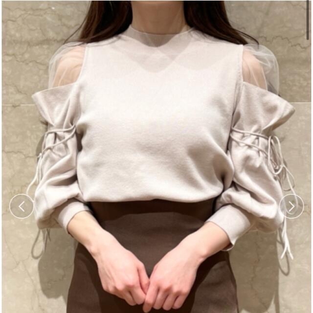 SNIDEL - snidel シースルーショルダーニットプルオーバー