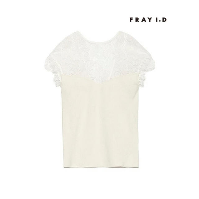 FRAY I.D(フレイアイディー)のFRAY I.D フレイアイディー レースコンビプルオーバー レーストップ 美品 レディースのトップス(カットソー(半袖/袖なし))の商品写真