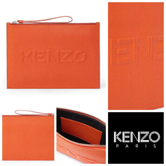 KENZO - 【未使用☆新品】レザーポーチ KENZO Porch Bag Orangeの通販