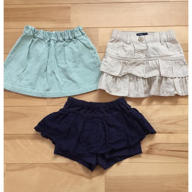 Seraph(セラフ)の女の子スカート　ショートパンツ　3枚　80 キッズ/ベビー/マタニティのベビー服(~85cm)(パンツ)の商品写真