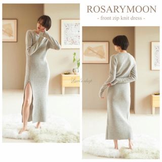 ロザリームーン(Rosary moon)のFRONT ZIP KNIT DRESS(ロングワンピース/マキシワンピース)