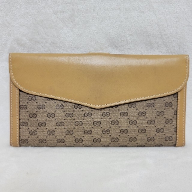 稀少 GUCCI オールドグッチ 長財布 マイクロG GGロゴ クレスト PVC