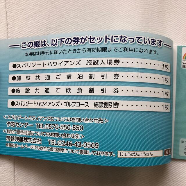 スパリゾートハワイアンズ入場券3枚セット 優待券 チケットの施設利用券(遊園地/テーマパーク)の商品写真