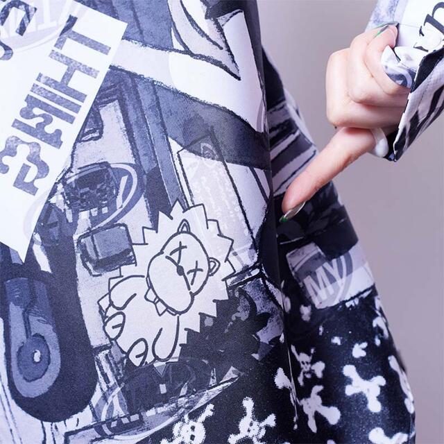 Mサイズ 新品 ずっと真夜中でいいのに。BODYSONG. コラージュシャツ