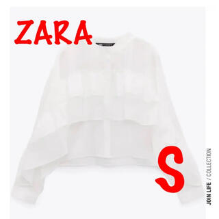 ザラ(ZARA)の5月8日削除ZARA　フリルロマンティックブラウス　ホワイト　S　完売品(シャツ/ブラウス(長袖/七分))