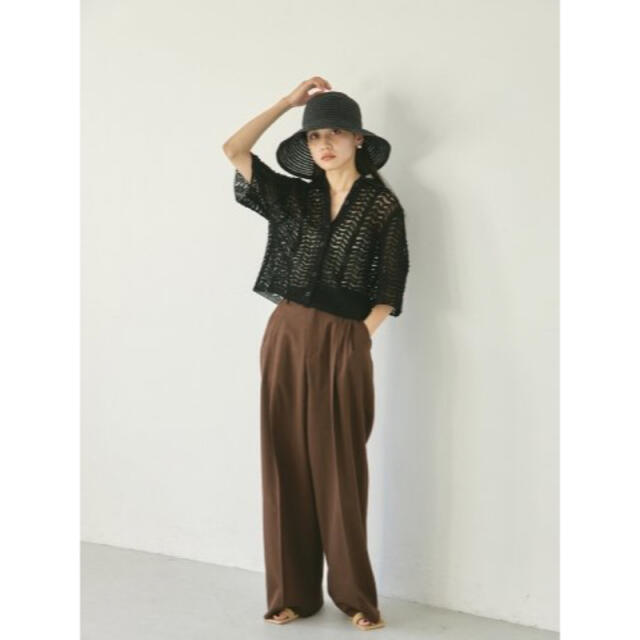 シャツ/ブラウス(半袖/袖なし)TODAYFUL レースニットシャツ BLK