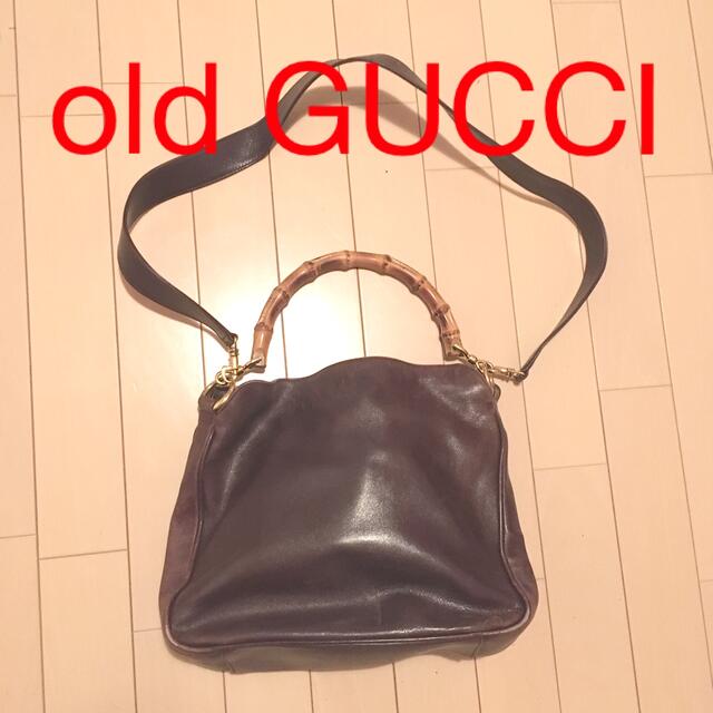 GUCCI オールドグッチ 茶 バンブー 2way ショルダーバッグ
