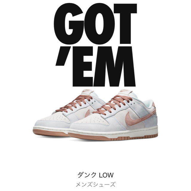 靴/シューズNIKE DUNK LOW FOSSIL ROSE 28cm