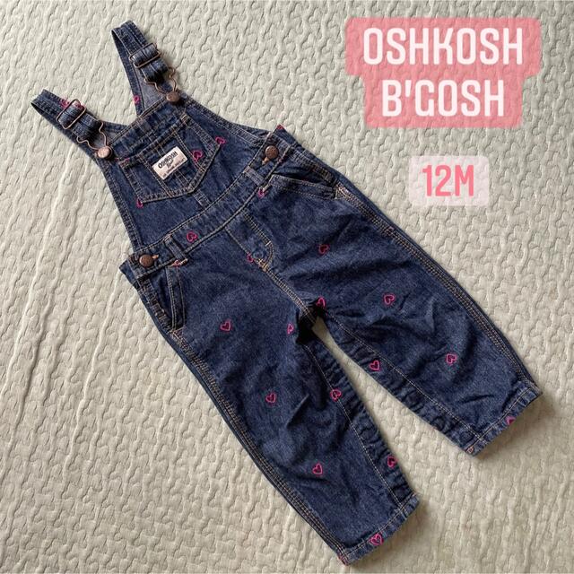 OshKosh(オシュコシュ)のOshKosh b'gosh オシュコシュ ハート柄 デニム オーバーオール   キッズ/ベビー/マタニティのベビー服(~85cm)(パンツ)の商品写真