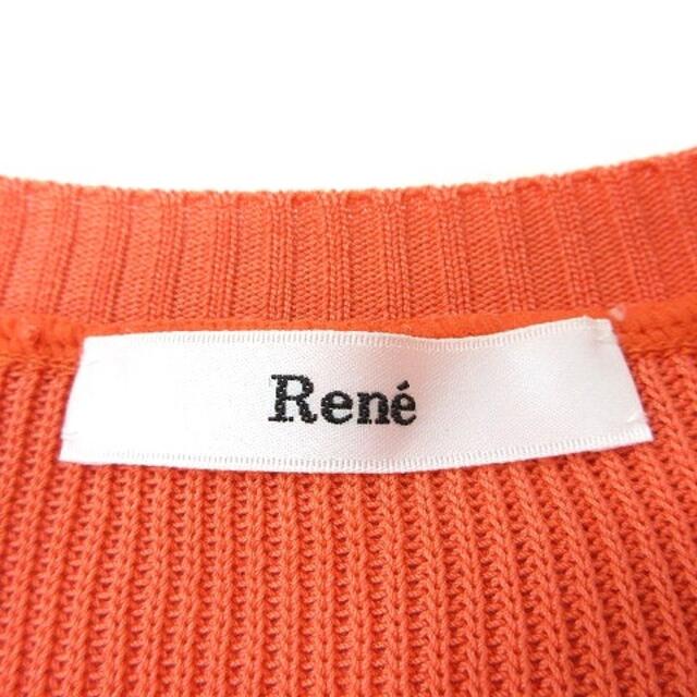 René(ルネ)のルネ Rene カーディガン ニット 五分袖 34 オレンジ 蛍光色 /MN レディースのトップス(カーディガン)の商品写真