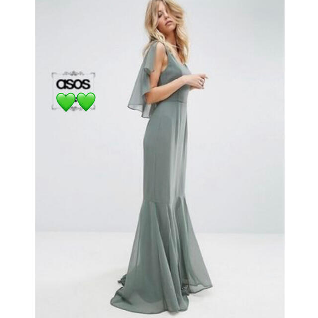 asos(エイソス)のasos エイソス ワンピース マキシ ケープ レディースのワンピース(ロングワンピース/マキシワンピース)の商品写真