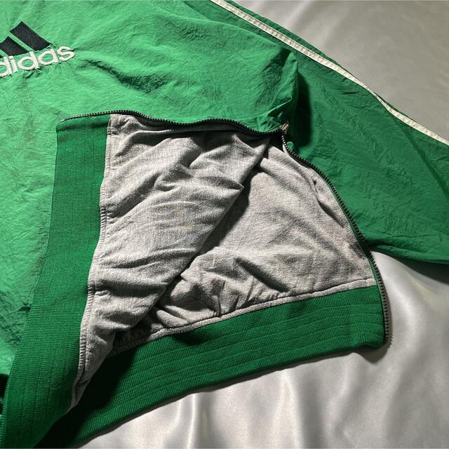 ローして adidas ナイロンプルオーバー 90s 刺繍ロゴ 緑の通販 by 