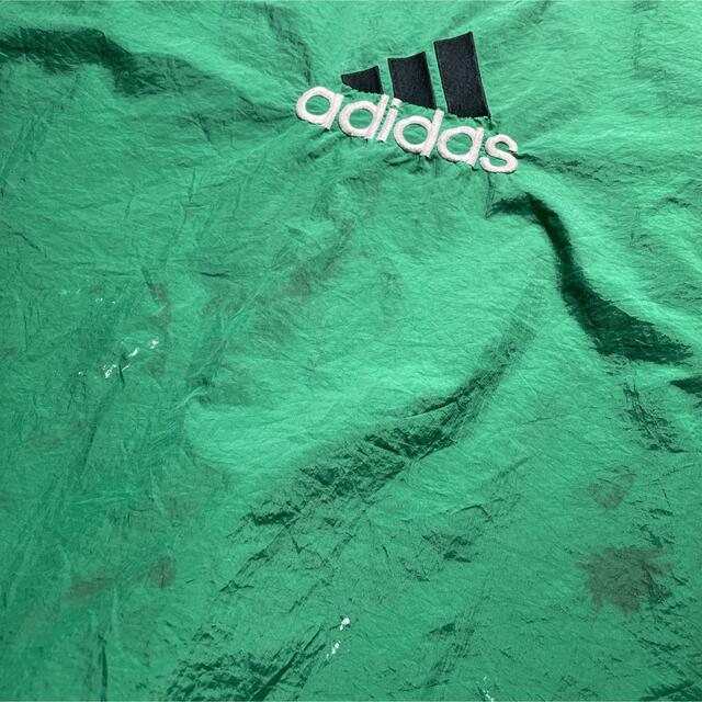 ローして adidas ナイロンプルオーバー 90s 刺繍ロゴ 緑の通販 by 