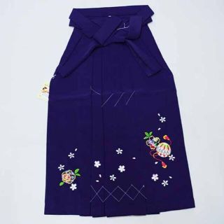 刺繍袴 単品 七歳～十歳 女児 袴下75cm 陽気な天使 紫地 NO37197(和服/着物)