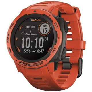 ガーミン(GARMIN)の販売店補償あり　GARMIN　Instinct Dual Power　レッド(腕時計(デジタル))