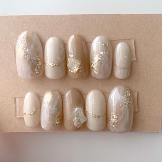 サイズオーダー可能　ニュアンスネイル ハンドメイドのアクセサリー(ネイルチップ)の商品写真