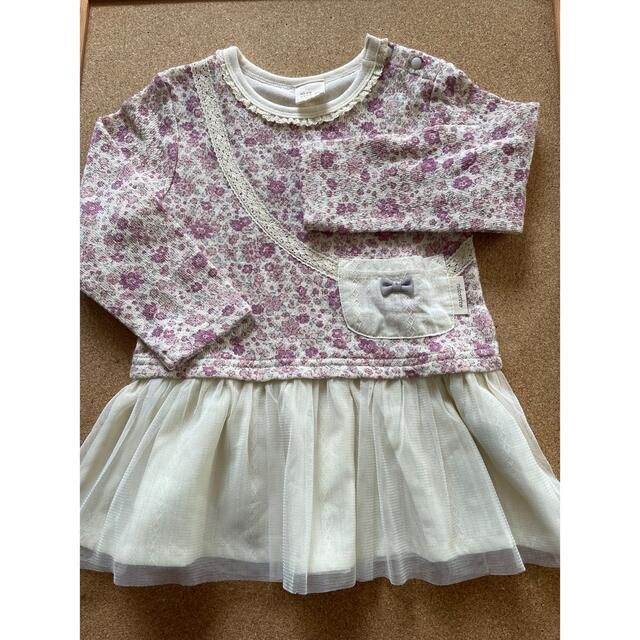 nicorito 小花柄 チュニック 90 キッズ/ベビー/マタニティのキッズ服女の子用(90cm~)(Tシャツ/カットソー)の商品写真