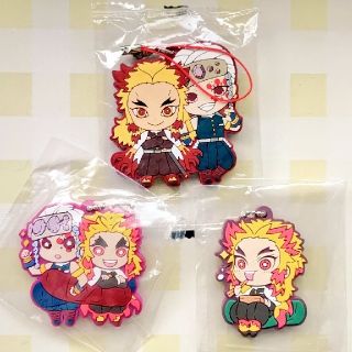 バンダイ(BANDAI)の【3個ｾｯﾄ】鬼滅の刃　煉獄杏寿郎　宇髄天元 カプセルラバーマスコット(ストラップ)