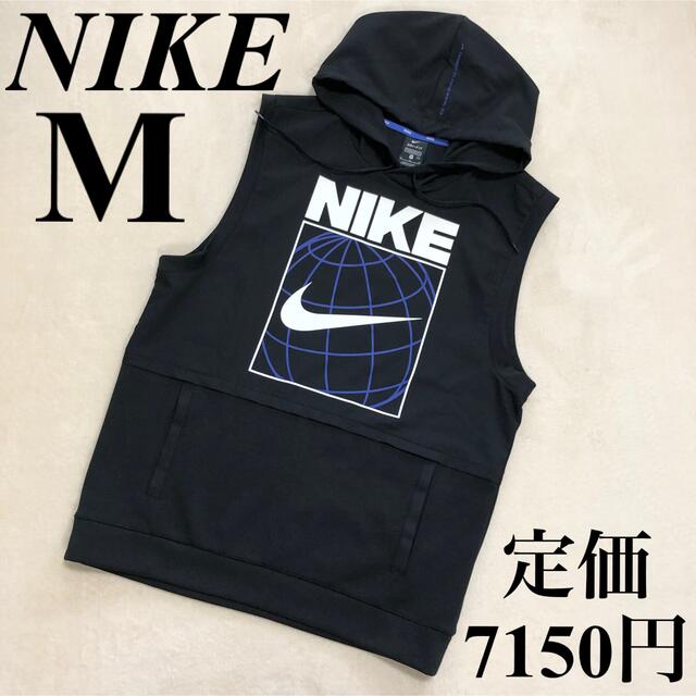 NIKE(ナイキ)のM ナイキ　ノースリーブパーカー　トレーニング　ジム　ウェア　トップス　黒 メンズのトップス(タンクトップ)の商品写真