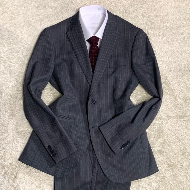 TAKEO KIKUCHI(タケオキクチ)のタケオキクチ　TK  スーパー 120's  セットアップ　スーツ　グレー　M位 メンズのスーツ(セットアップ)の商品写真