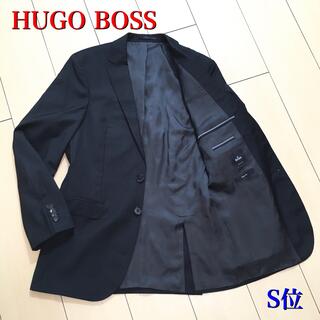 ヒューゴボス(HUGO BOSS)の美品★ヒューゴ ボス 極上ブラック テーラードジャケット ビジネス 黒A265(テーラードジャケット)