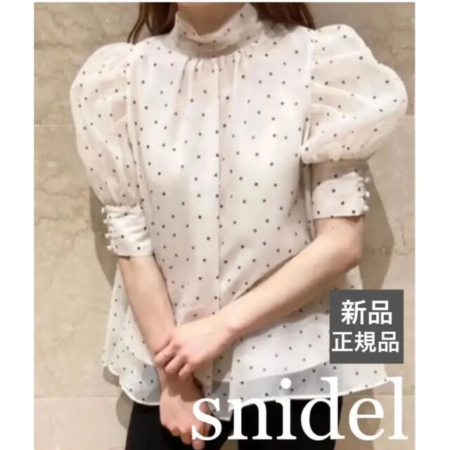 SNIDEL(スナイデル)のsnidel スナイデル ハーフスリーブオーガンジーブラウス レディースのトップス(シャツ/ブラウス(半袖/袖なし))の商品写真