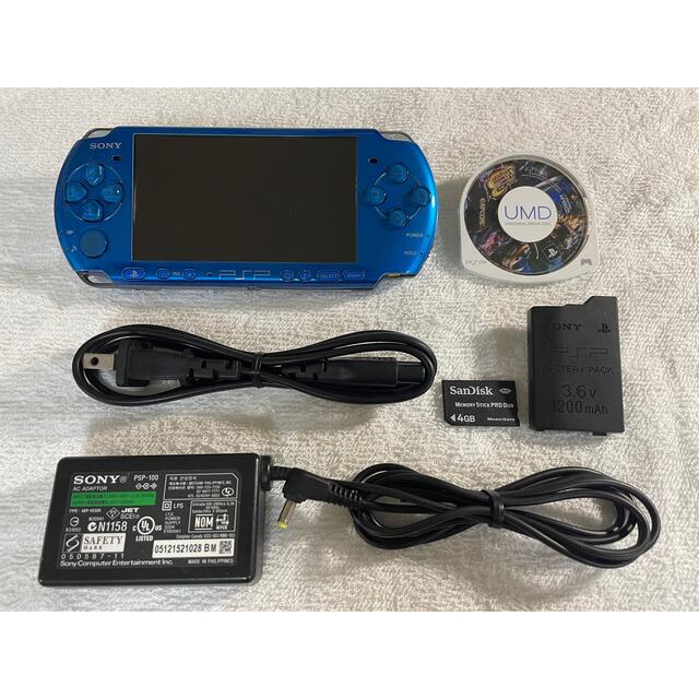 PlayStation Portable(プレイステーションポータブル)の良品　PSP-3000  バイブラントブルー エンタメ/ホビーのゲームソフト/ゲーム機本体(携帯用ゲーム機本体)の商品写真