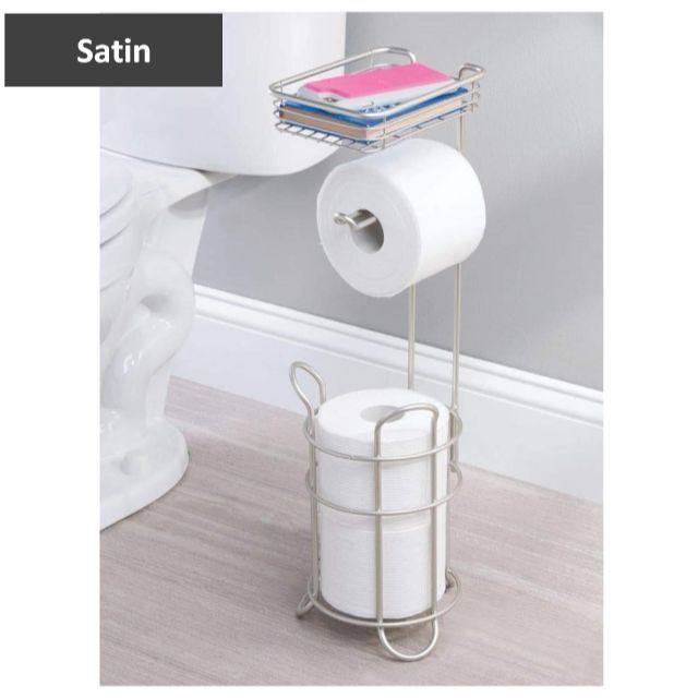 トイレットペーパーホルダー 収納 棚 トイレ Toilet/Satin