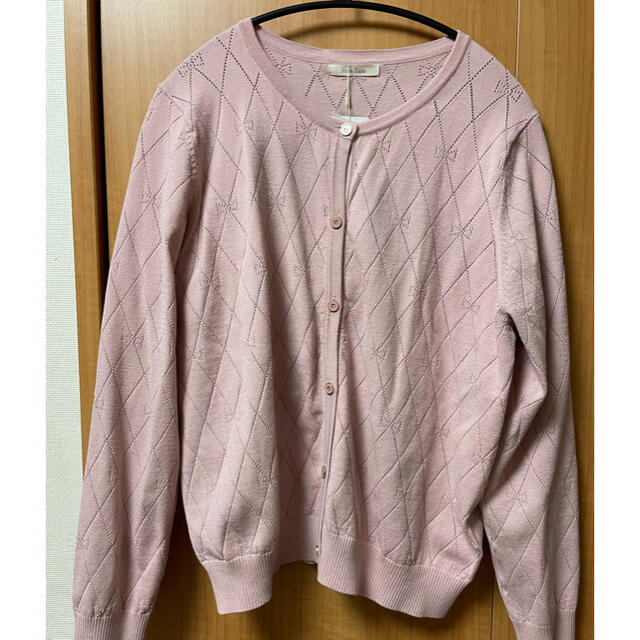 新品 ローズティアラ リボン柄カーディガン 大きいサイズ レディース ...