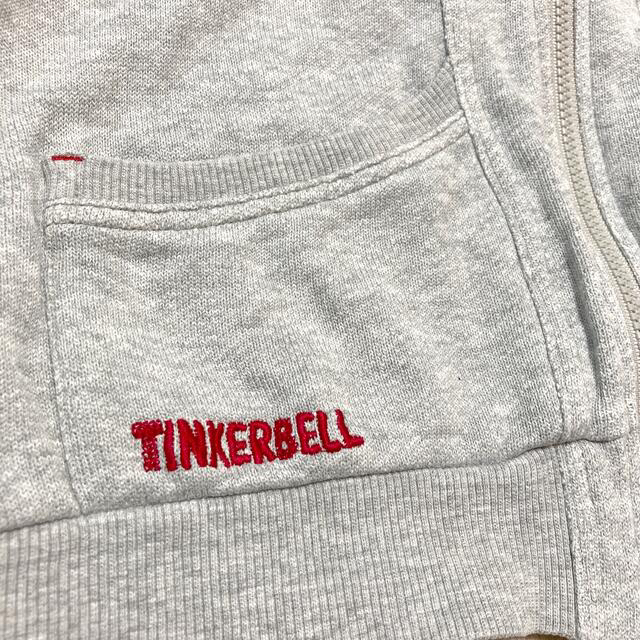 TINKERBELL(ティンカーベル)のティンカーベル　ジップアップ　スウェットベスト　140センチ　グレー キッズ/ベビー/マタニティのキッズ服女の子用(90cm~)(Tシャツ/カットソー)の商品写真