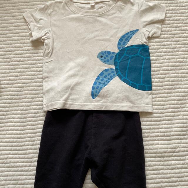 MUJI (無印良品)(ムジルシリョウヒン)の無印良品　Tシャツ　& オーガニックコットン混パンツ　80サイズ キッズ/ベビー/マタニティのベビー服(~85cm)(シャツ/カットソー)の商品写真