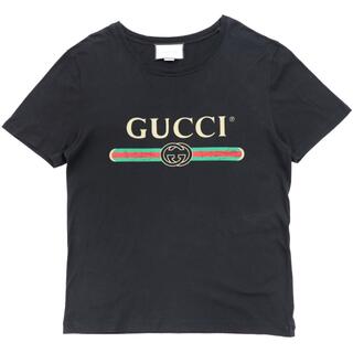 グッチ(Gucci)のグッチ ロゴ ウォッシュドオーバーサイズ 半袖Ｔシャツ メンズ 黒 S(Tシャツ/カットソー(半袖/袖なし))