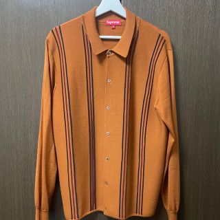 シュプリーム(Supreme)のSUPREME STRIPED POLO SWEATER M カーディガン(カーディガン)