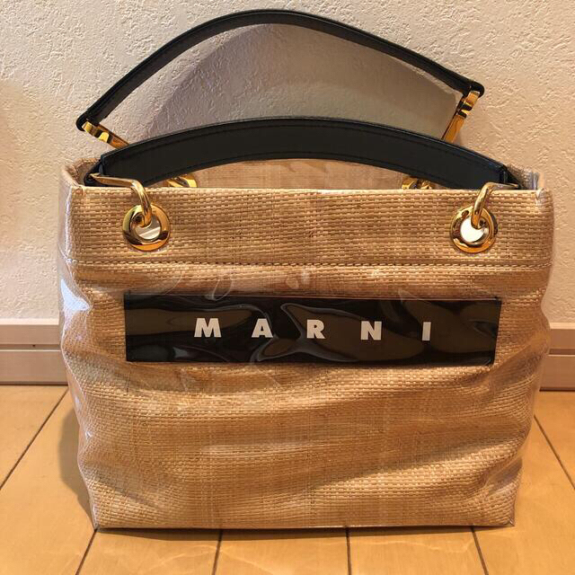 マルニ　グロッシーグリップ　MARNI  PVC×ラフィアバッグ　かごバッグ 1