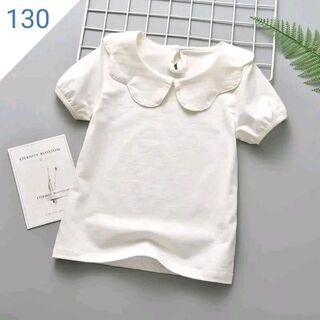 130 ブラウス☆新品 ホワイトシャツ 白シャツ(ブラウス)