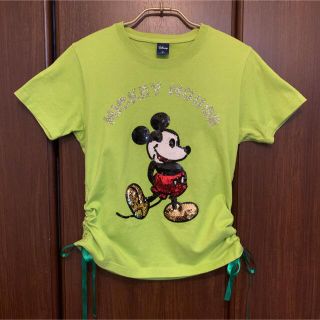 ディズニー(Disney)のミッキー Tシャツ スパンコール レースアップ ディズニー(Tシャツ(半袖/袖なし))