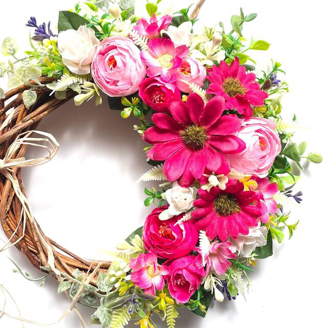 週末限定❤︎薔薇×デイジーのナチュラルリース♡フラワーリース♡母の日