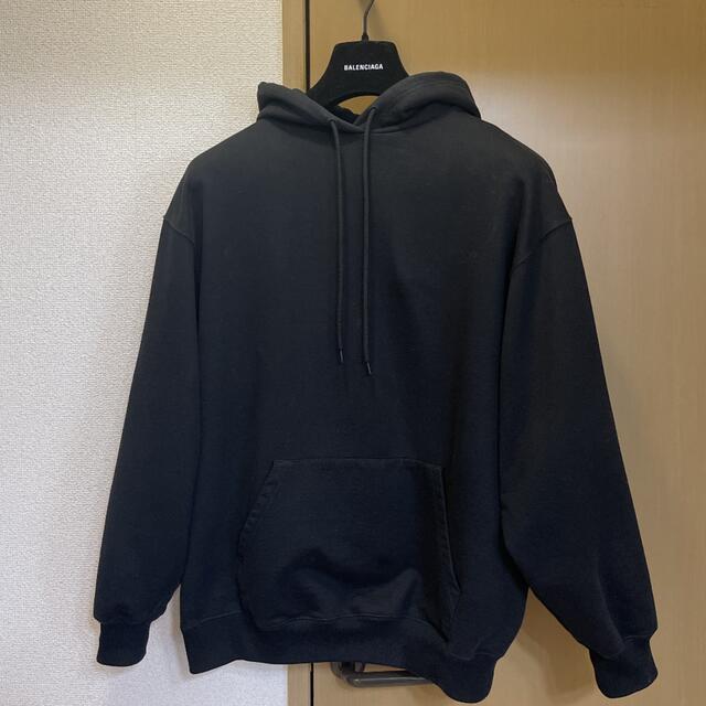 パーカー BALENCIAGA バックロゴオーバーサイズプルオーバーパーカー S