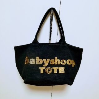 ベイビーシュープ(baby shoop)のbaby shoop 黒×goldデカロゴ トートバッグ シュープ ダンス(トートバッグ)