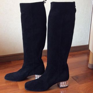 ミュウミュウ(miumiu)のm♡様専用 新品✨miumiu ミュウミュウ ビジュー装飾スエードブーツ(ブーツ)