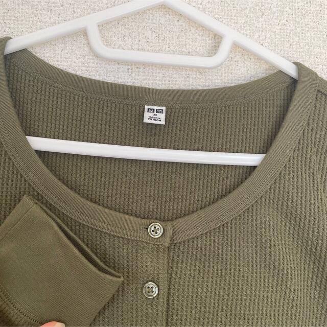 UNIQLO(ユニクロ)のワッフルヘンリーネックT レディースのトップス(カットソー(長袖/七分))の商品写真