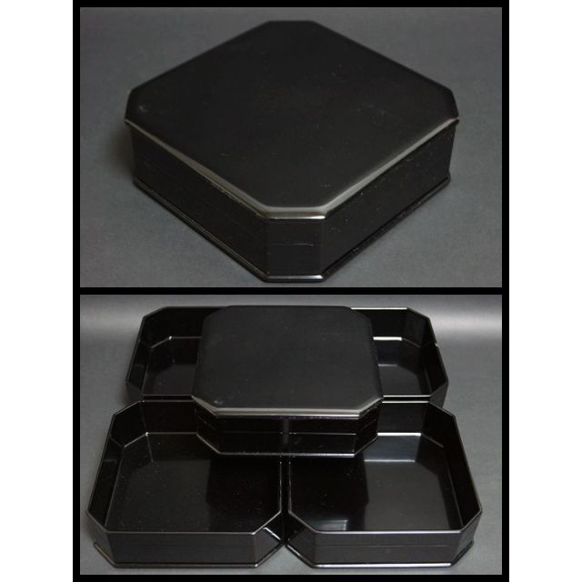 好評大特価 茶道具 塗師 宗恵造 真塗木製縁高重 五段 共箱 茶事/茶道具