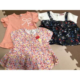 アカチャンホンポ(アカチャンホンポ)の女の子半袖Tシャツ３枚セット　90cm(Tシャツ/カットソー)