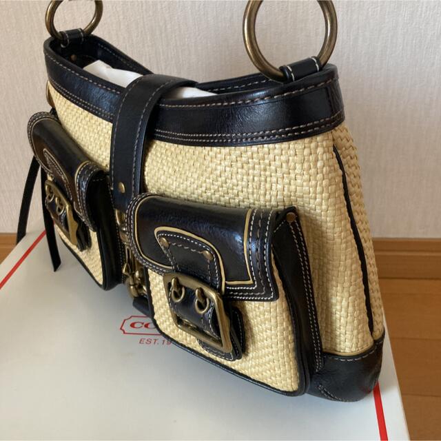 COACH(コーチ)の本物コーチ　ハワイ購入　超美品　カゴバック　ストローバック レディースのバッグ(かごバッグ/ストローバッグ)の商品写真