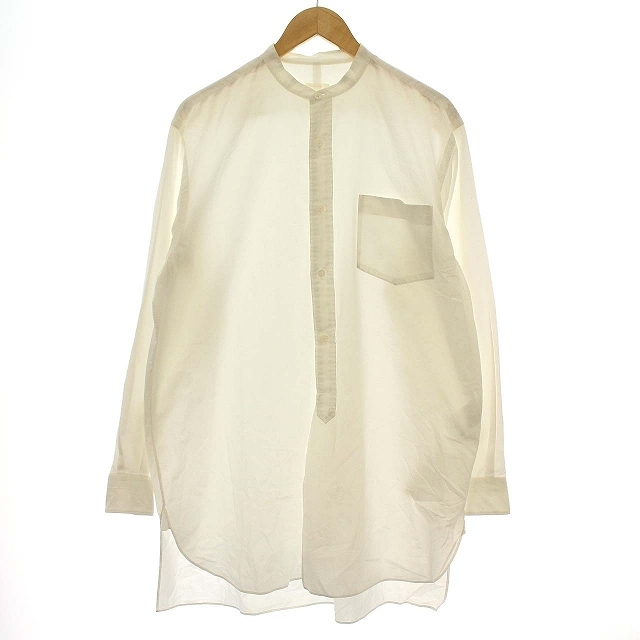 コモリ COMOLI バンドカラーシャツ 長袖 シャツ ロング 3 白 - www
