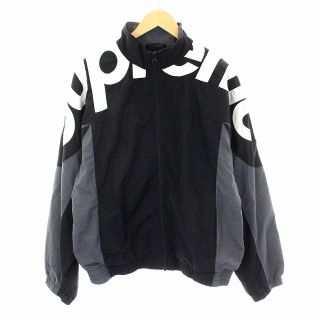 シュプリーム(Supreme)のシュプリーム ショルダー ロゴ トラック ジャケット ブルゾン L 黒 グレー(ブルゾン)